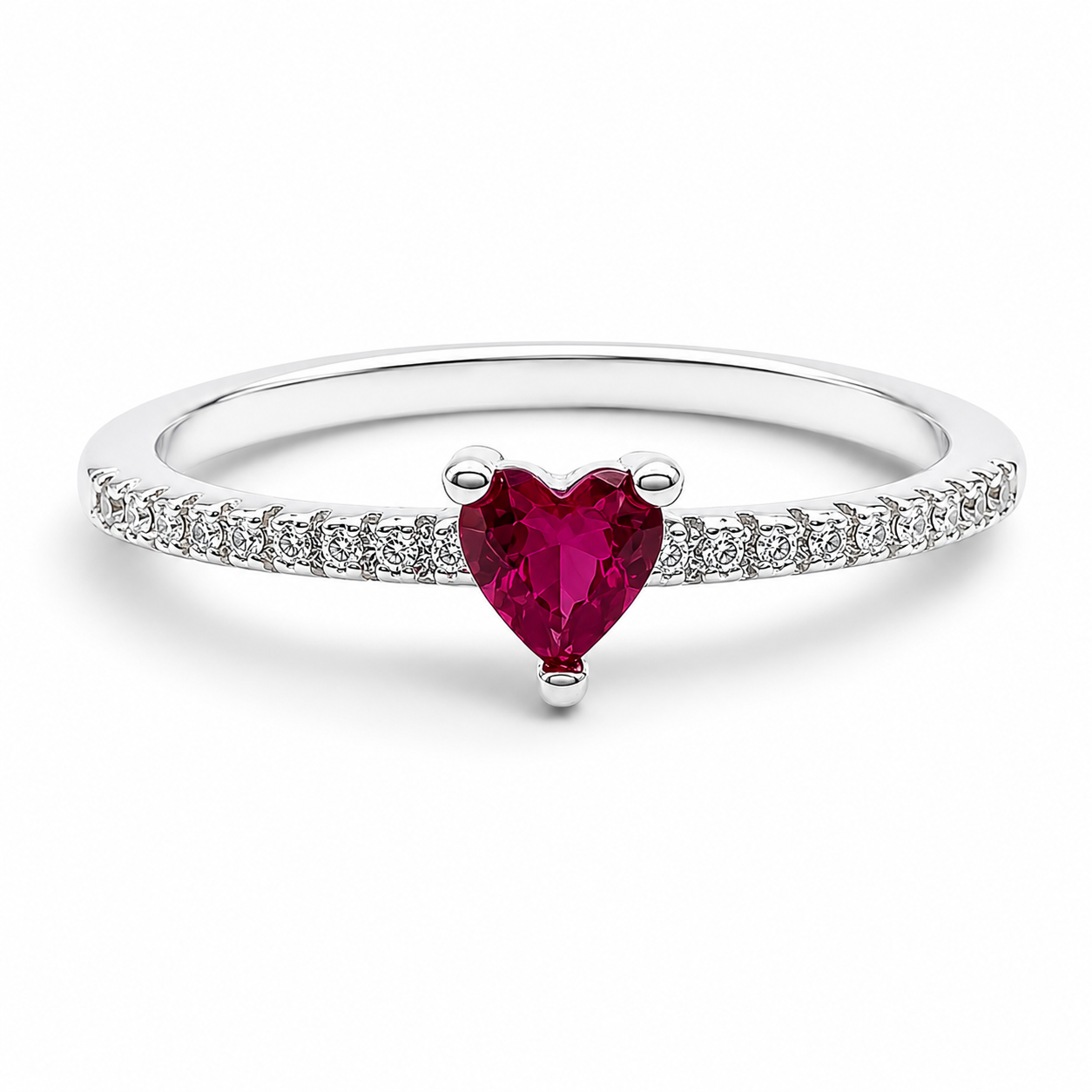 Anillo Corazon Fiusha Plata Ley 925