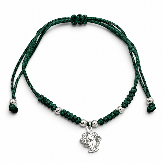 Pulsera Cactus Verde Plata Ley 925
