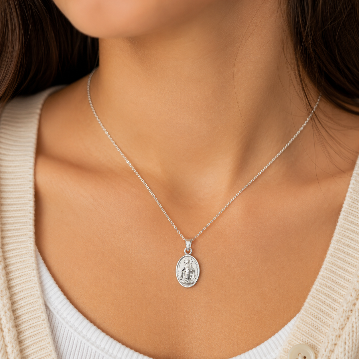 Dije Medalla Virgen Milagrosa Plata Ley 925