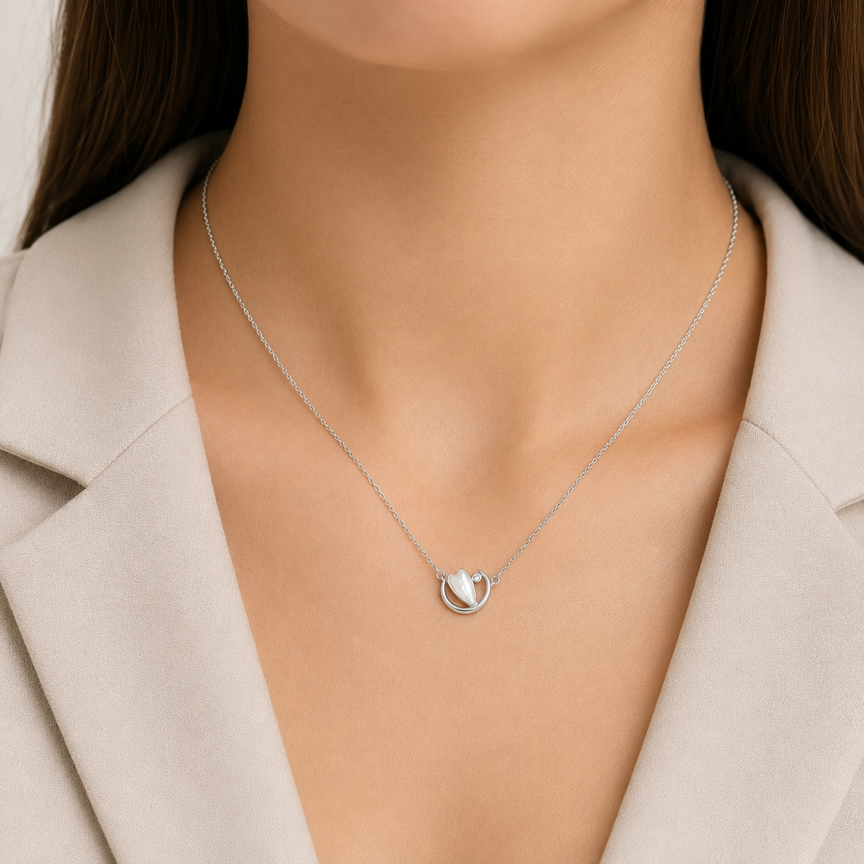 Collar Madre Perla Plata Ley 925