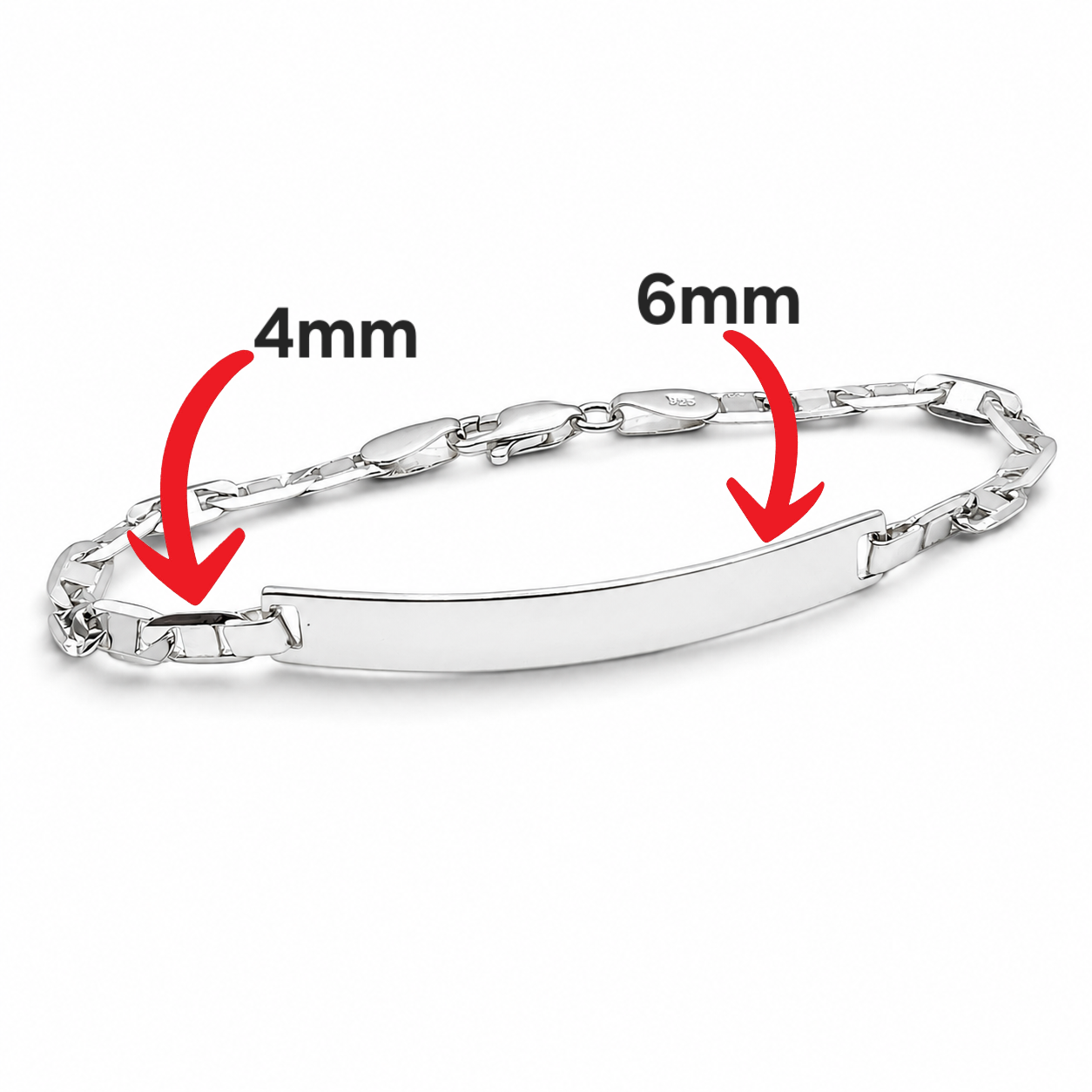 Esclava Planchada Lisa 4mm Plata Ley 925