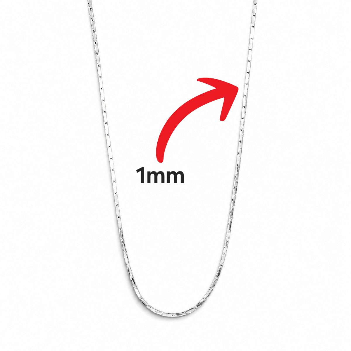 Cadena Ligera 1mm Plata Ley 925
