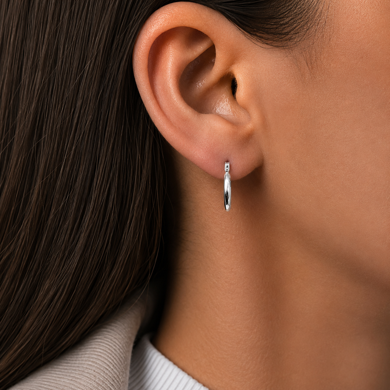 Arracada Chica Canasta Plata Ley 925