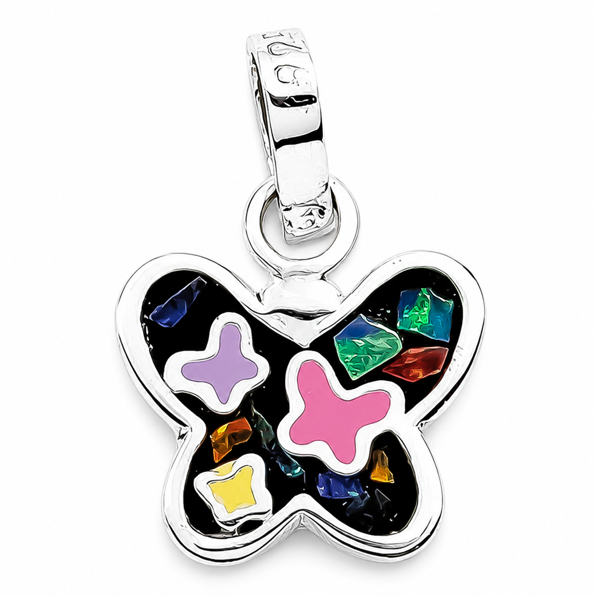 Set Mariposa Negro Plata Ley 925