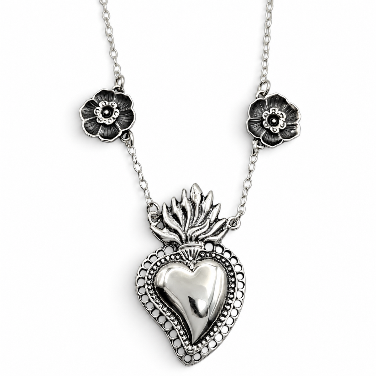 Collar Corazon Frida Plata Ley 925