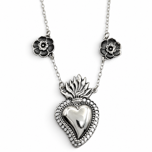 Collar Corazon Frida Plata Ley 925