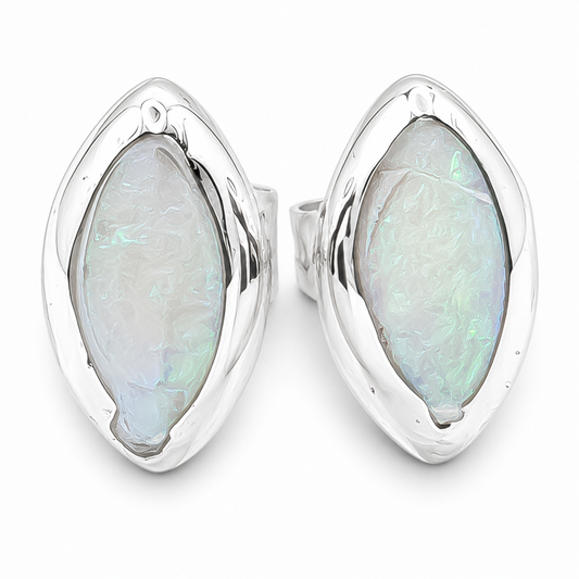 Arete Semilla Blanco Plata Ley 925