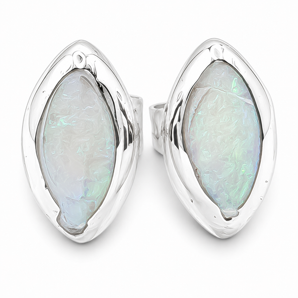 Arete Semilla Blanco Plata Ley 925