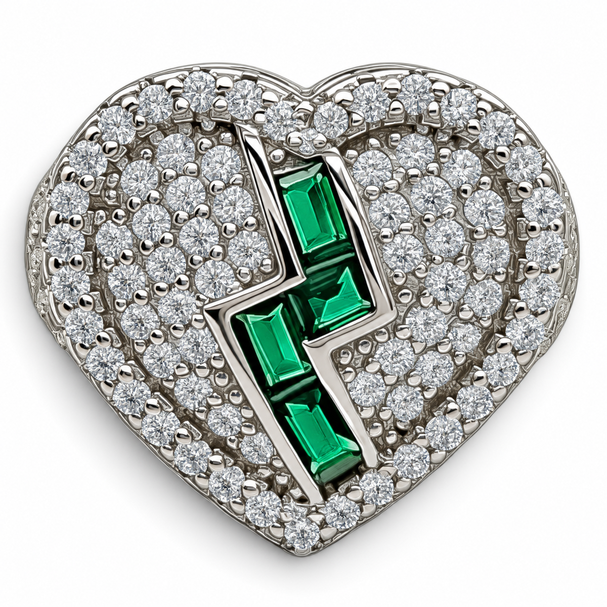 Anillo Corazon Verde Plata Ley 925