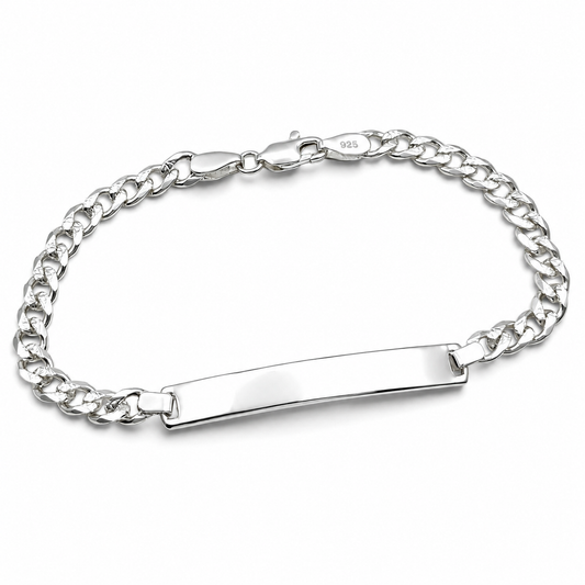 Esclava Cubana Diamantada 5mm Plata Ley 925