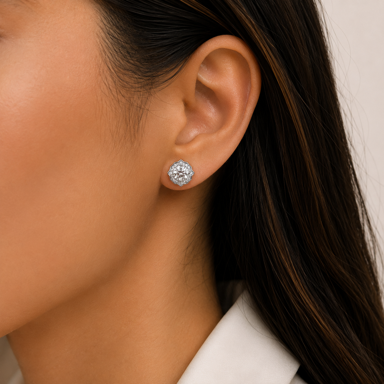 Arete Zirconia Redondo Plata Ley 925