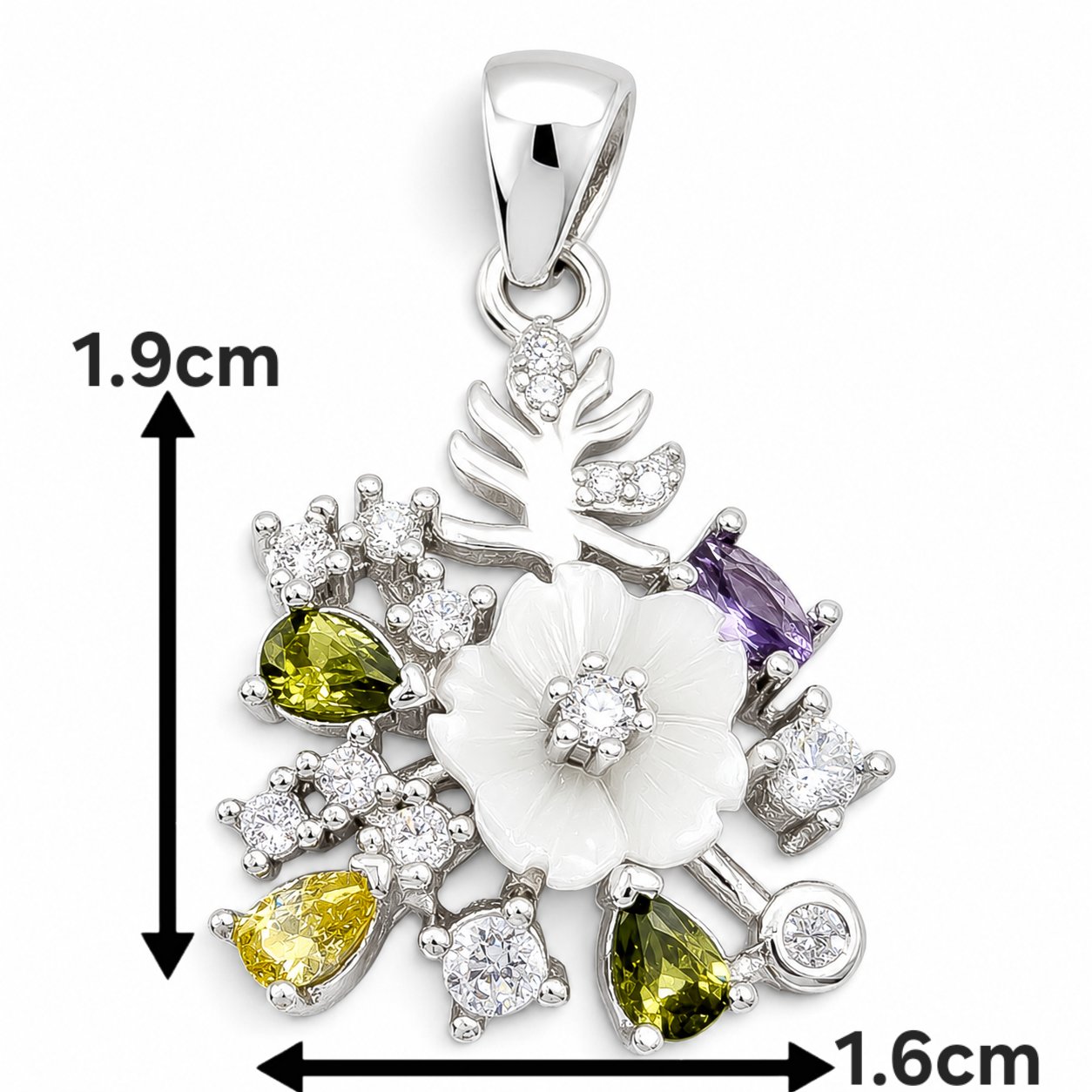 Set Flor Zirconia Plata Ley 925
