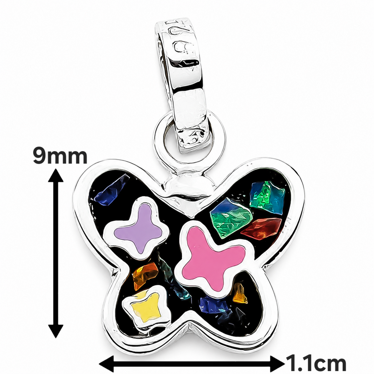Set Mariposa Negro Plata Ley 925