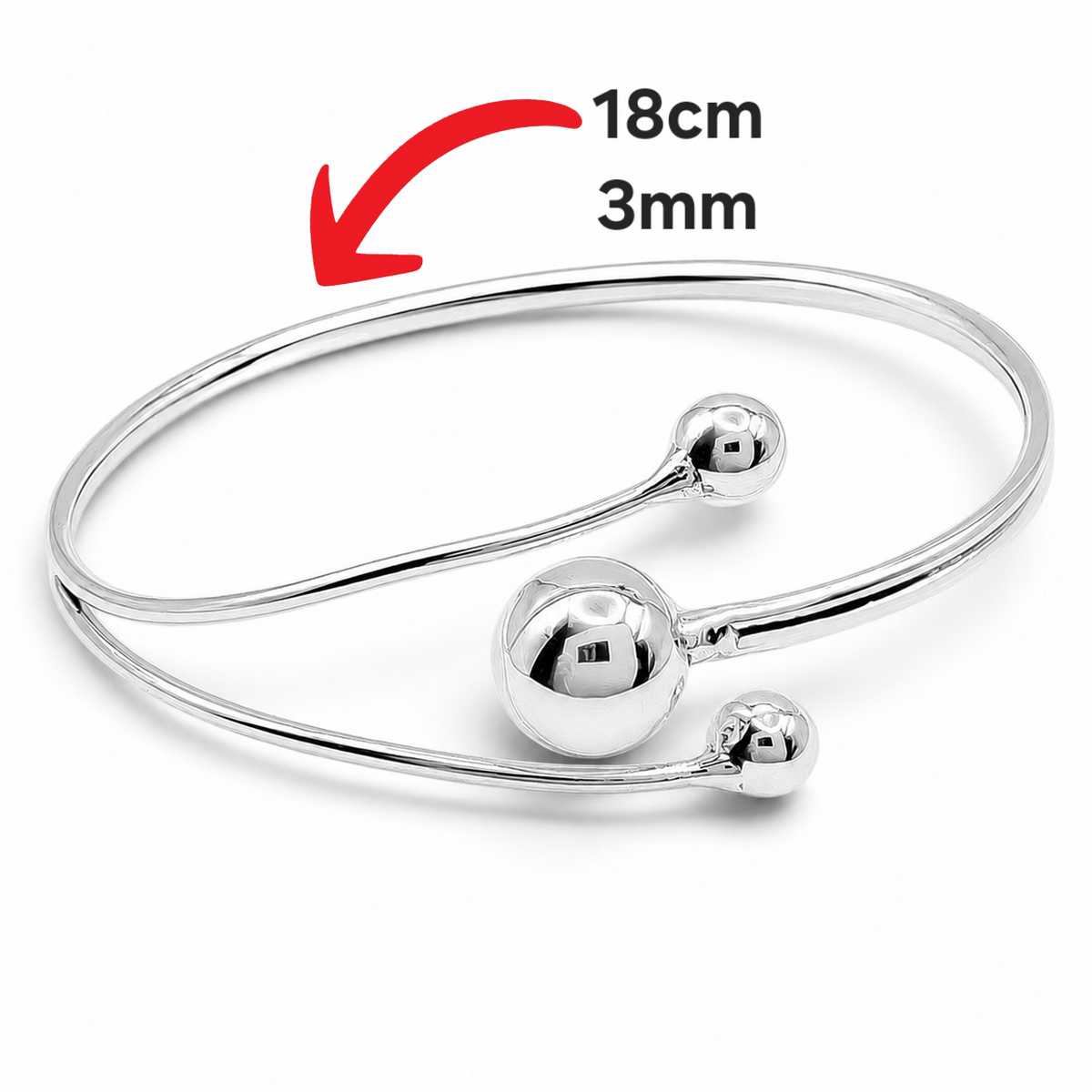 Brazalete 3 Bolitas Plata Ley 925