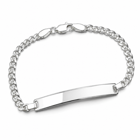 Esclava Cubana Diamantada 3mm Plata Ley 925