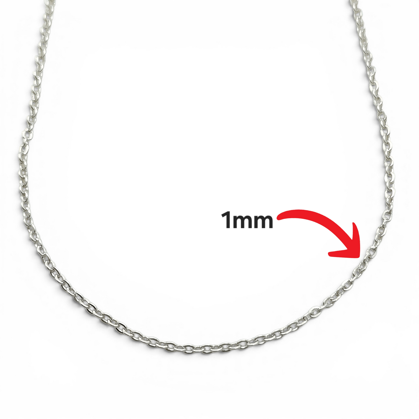 Cadena Ligera 1mm Plata Ley 925