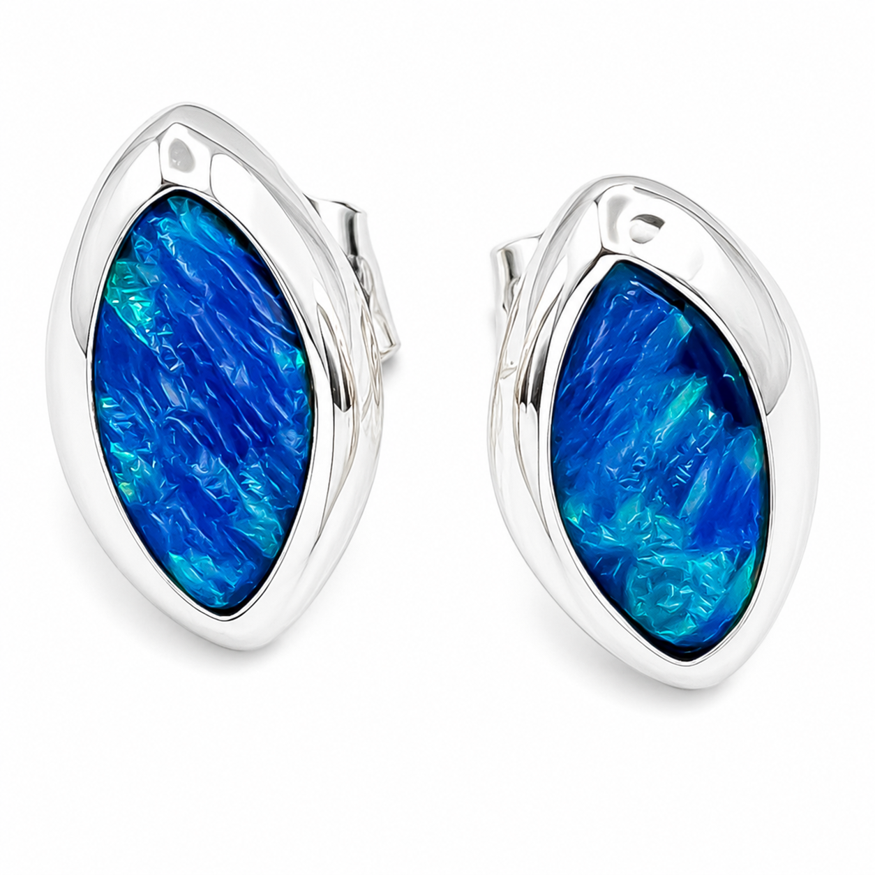 Arete Semilla Azul Plata Ley 925