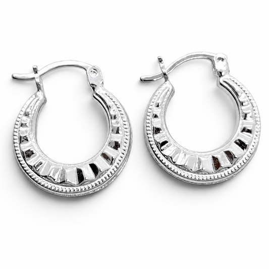 Arracada Chica Canasta Plata Ley 925