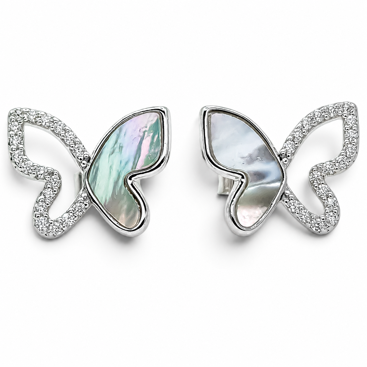 Arete Mariposa Plata Ley 925
