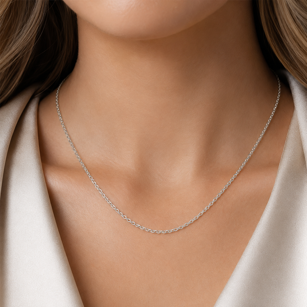 Cadena Ligera 1mm Plata Ley 925