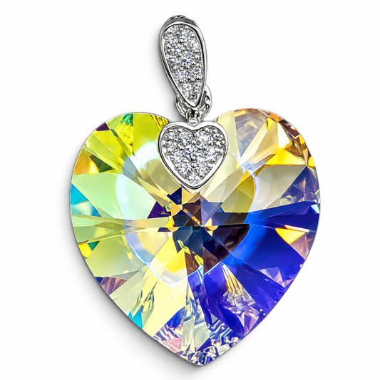 Dije Corazon Swarov Plata Ley 925