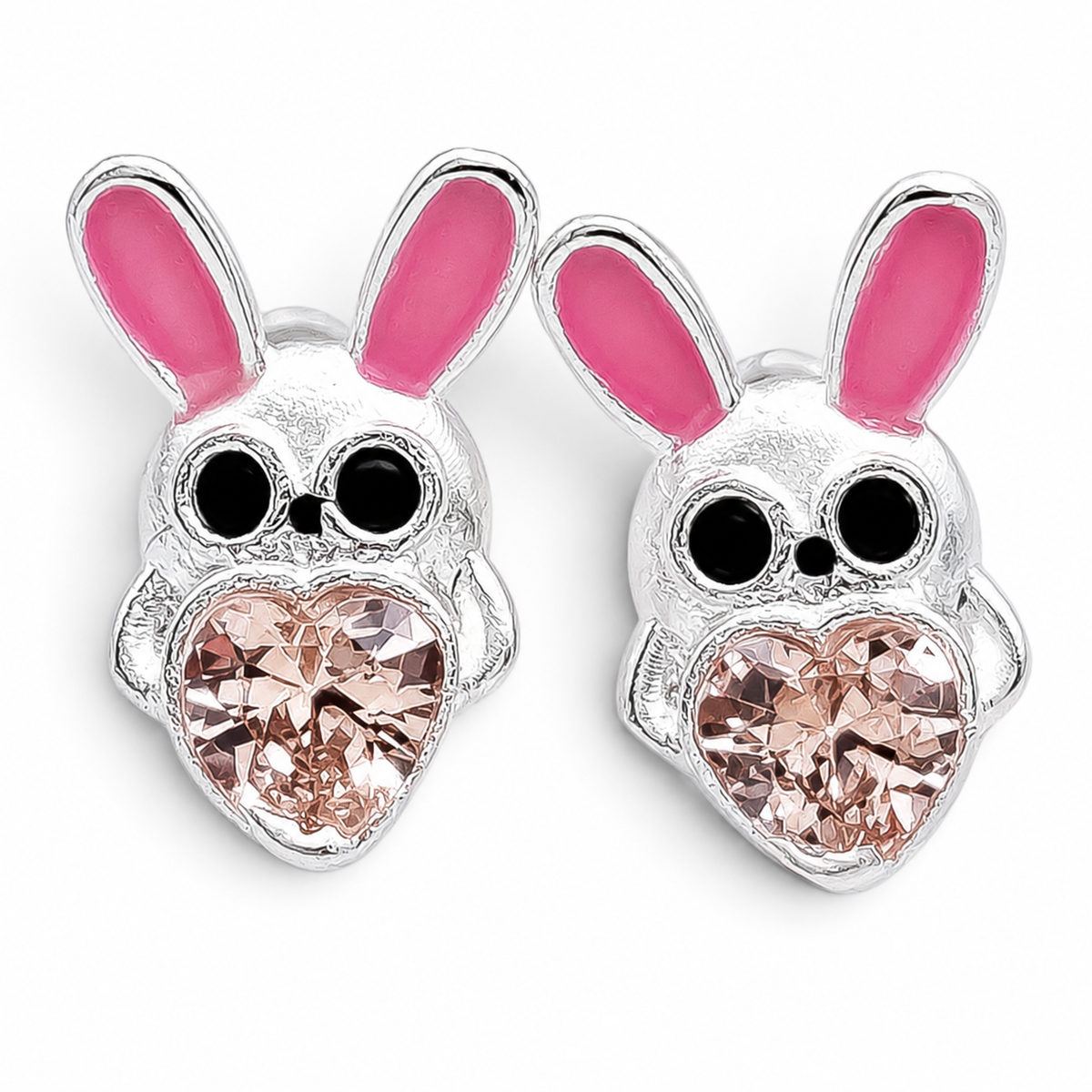 Broquel Conejo Corazon Champagne Plata Ley 925