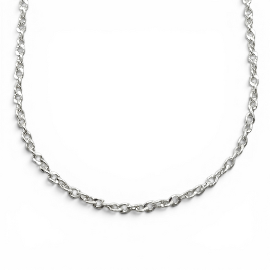 Cadena Argollas 1mm Plata Ley 925
