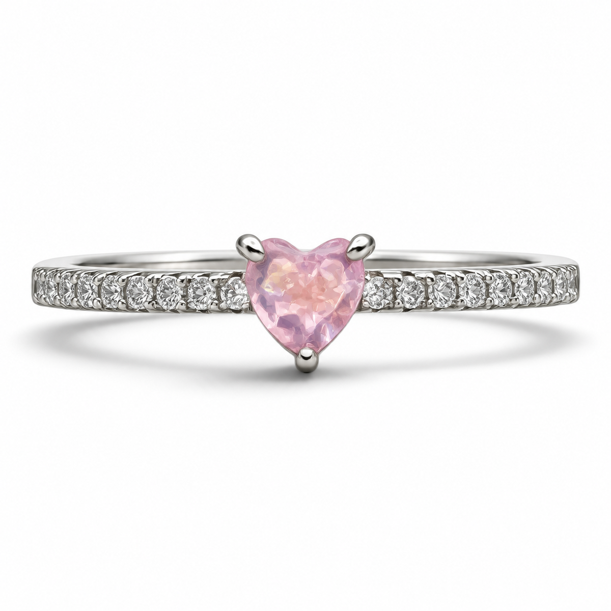 Anillo Corazon Opalo Plata Ley 925