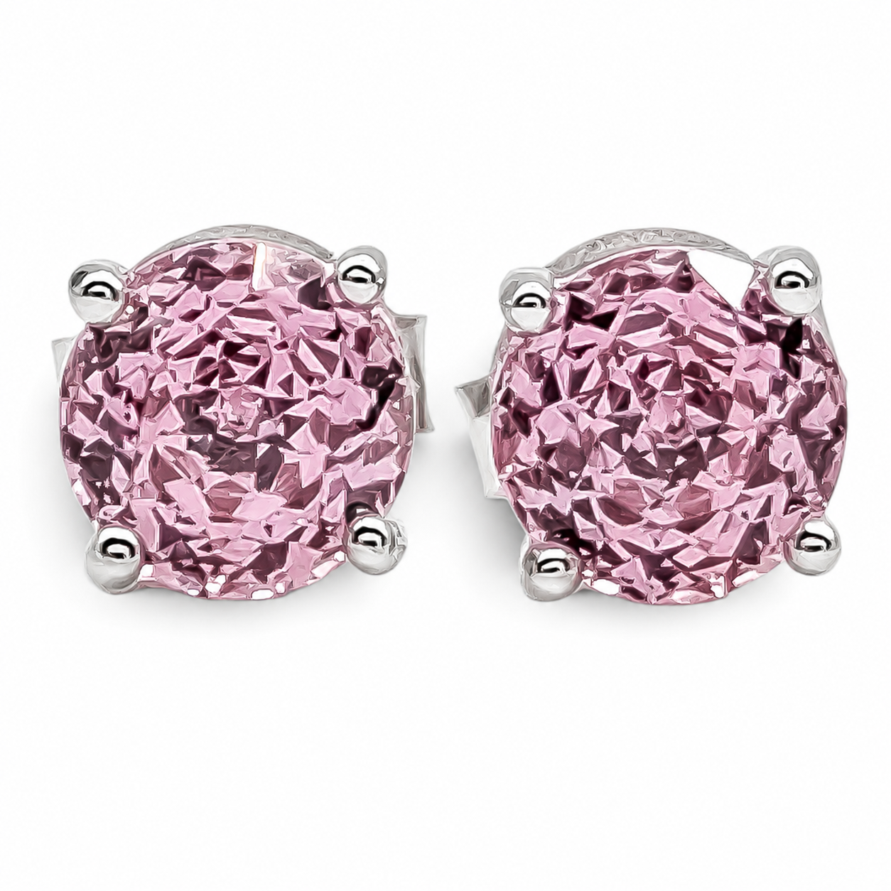 Arete Rosa Zirconia Plata Ley 925