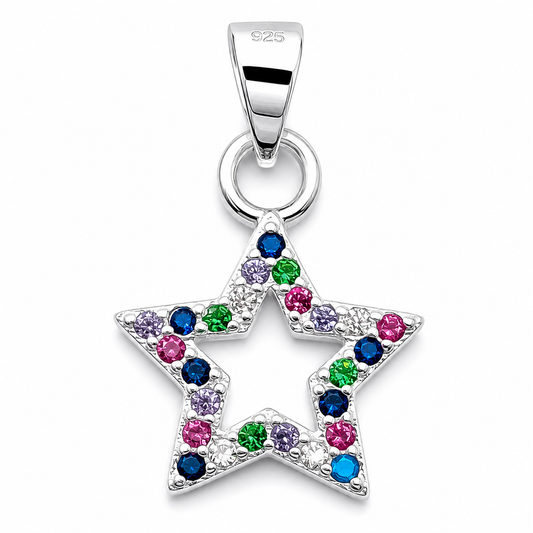 Dije Estrellita Multicolor Plata Ley 925