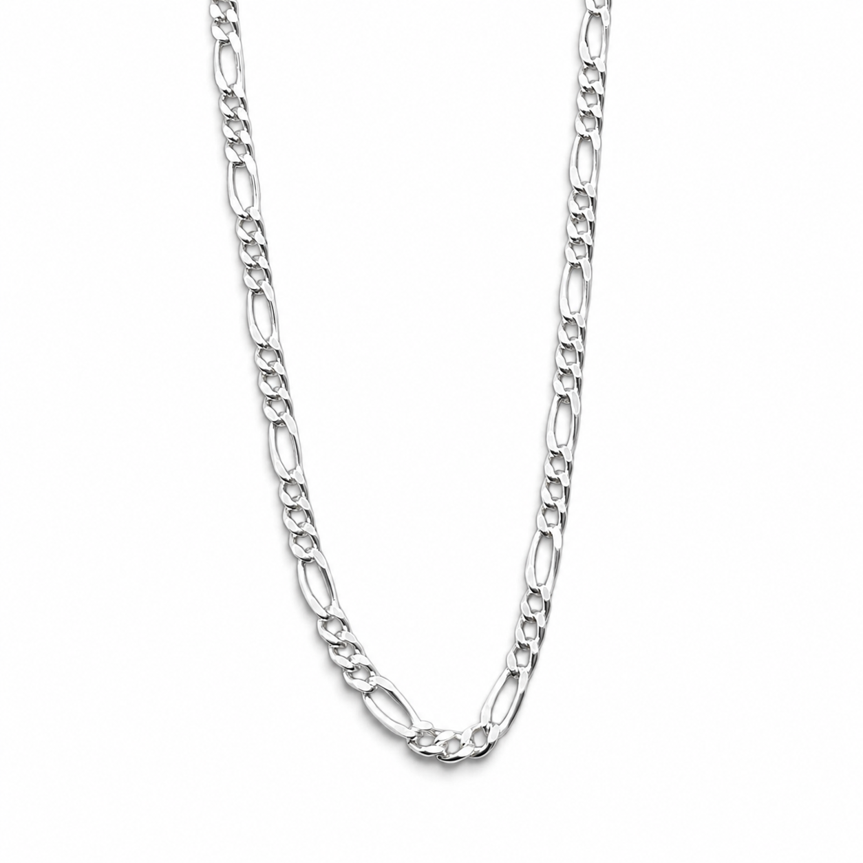 Cadena Figaro Lisa 1mm Plata Ley 925