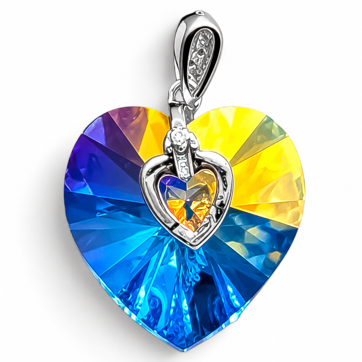 Dije Corazon Swarov Plata Ley 925