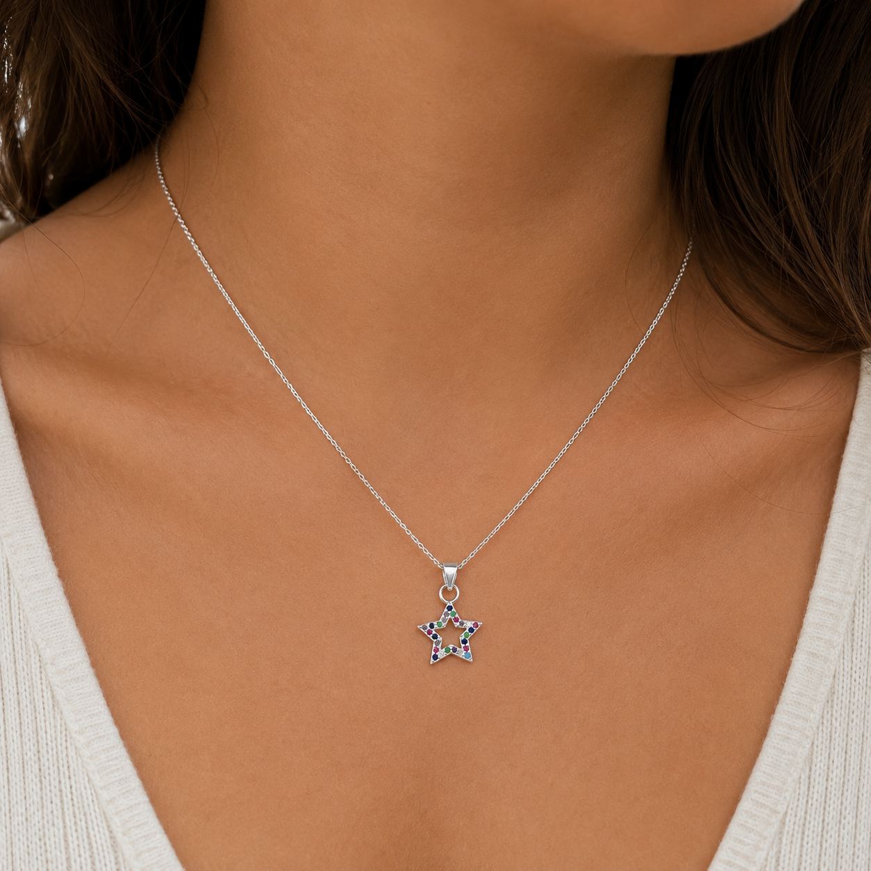 Dije Estrellita Multicolor Plata Ley 925