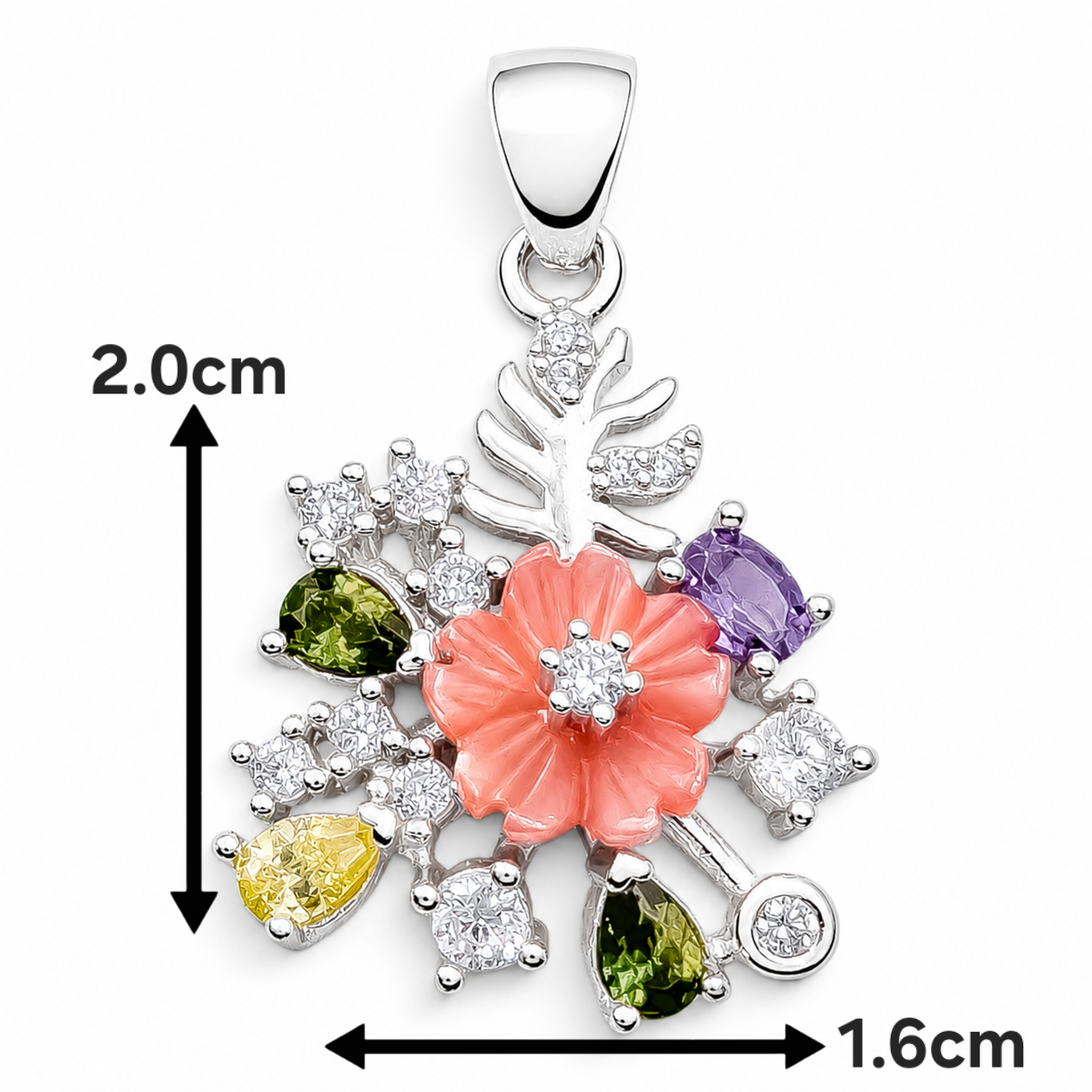 Set Flor Rosa Chica Plata Ley 925