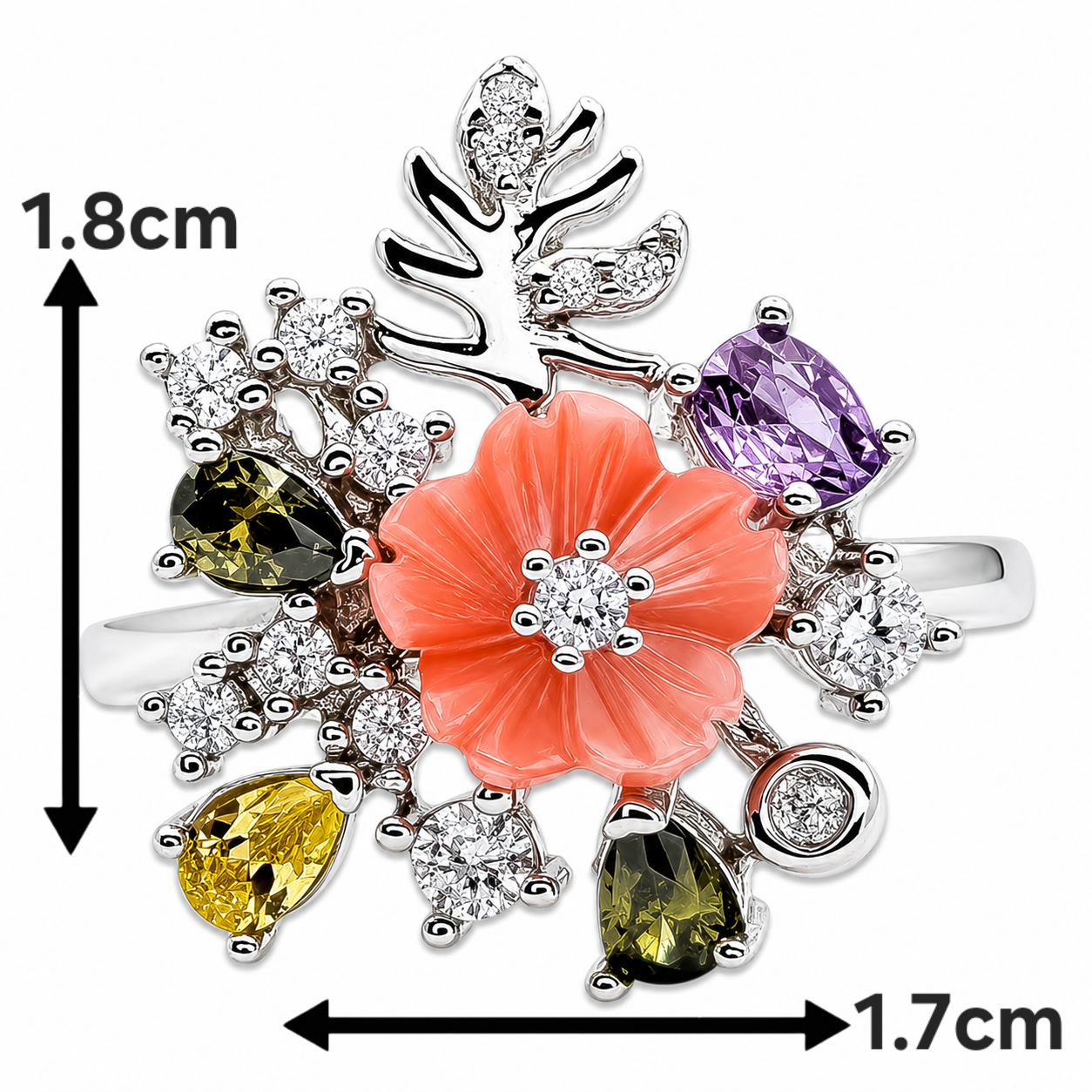 Set Flor Rosa Chica Plata Ley 925