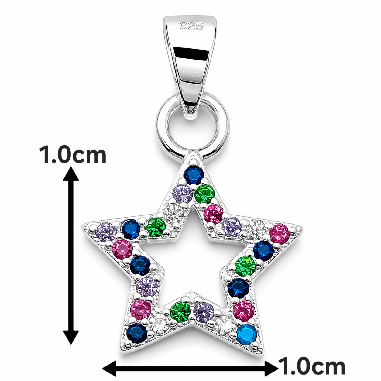 Dije Estrellita Multicolor Plata Ley 925