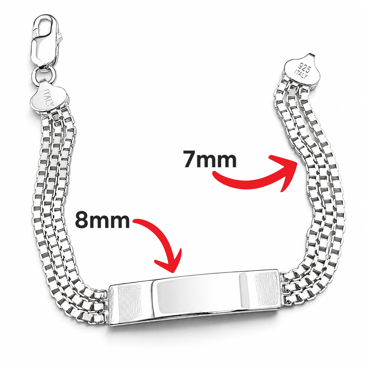 Esclava Cubito 7mm Plata Ley 925