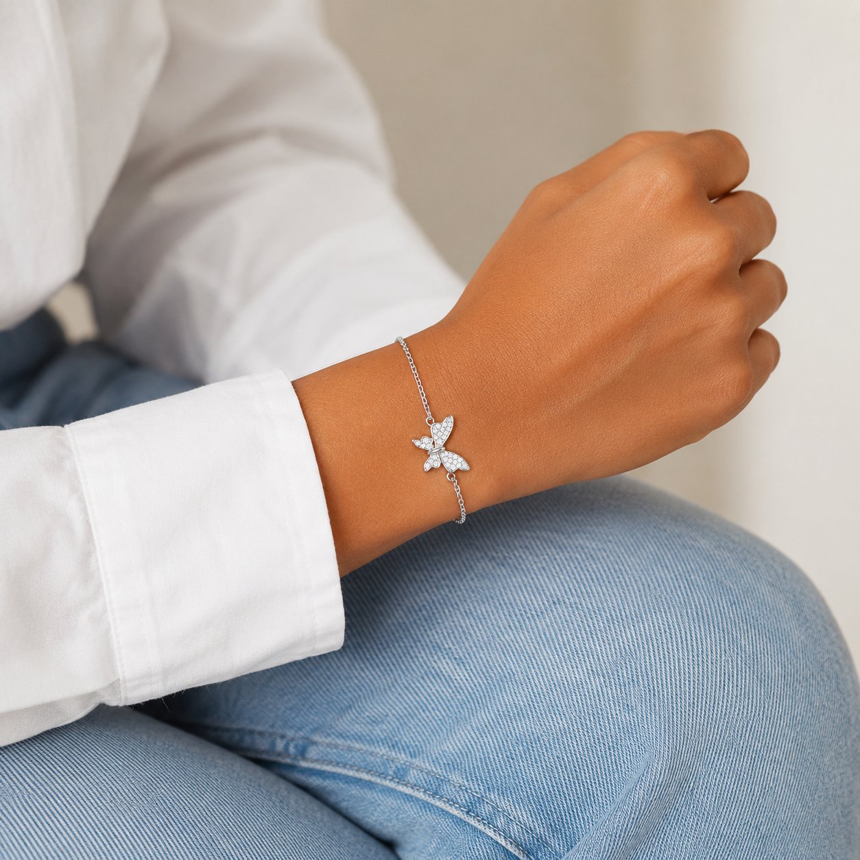Pulsera Mariposa Zirconia