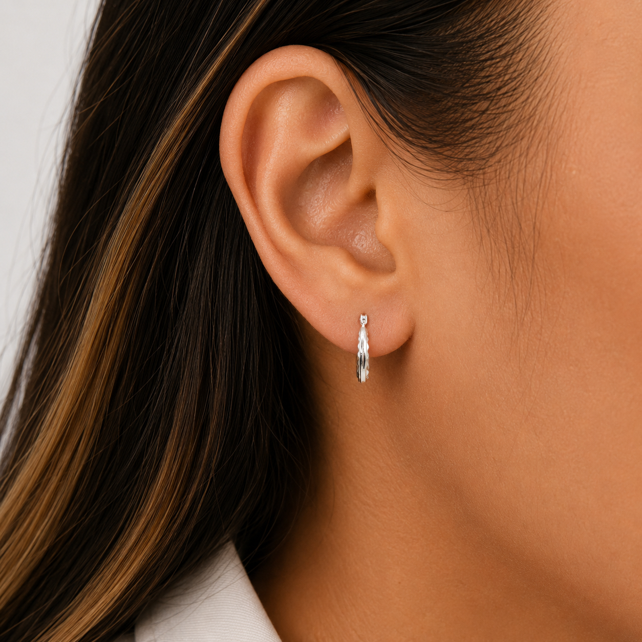 Arracada Chica Canasta Plata Ley 925