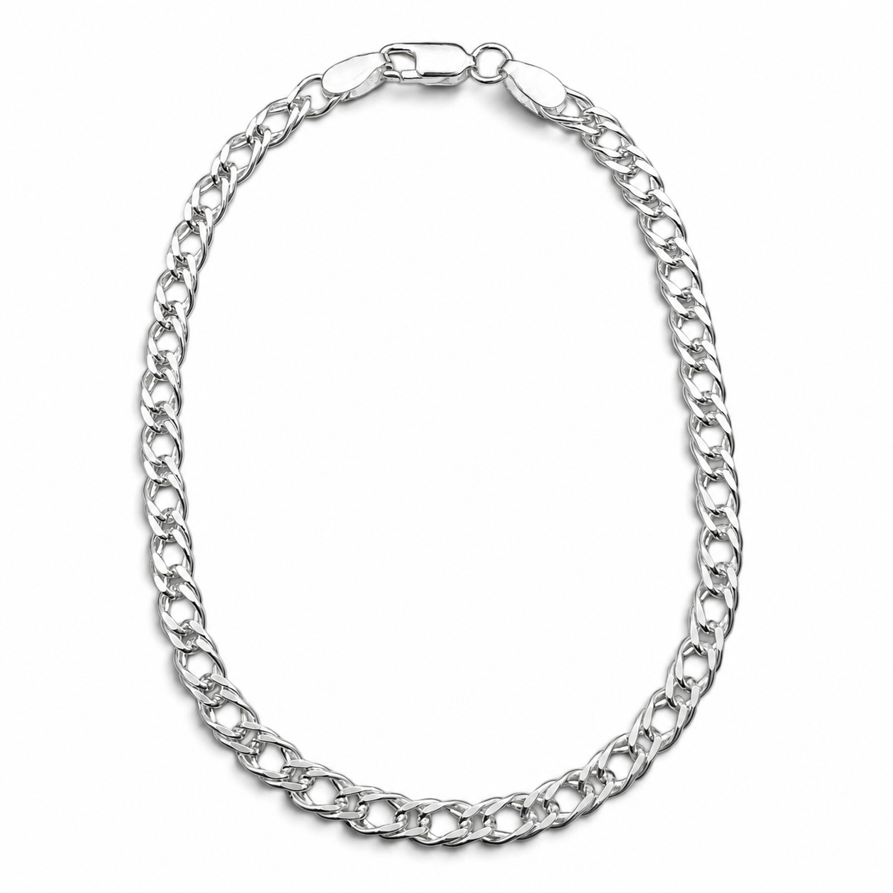 Pulso Rombo Doble 4mm Plata Ley 925