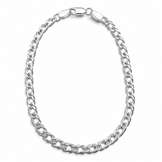 Pulso Rombo Doble 4mm Plata Ley 925
