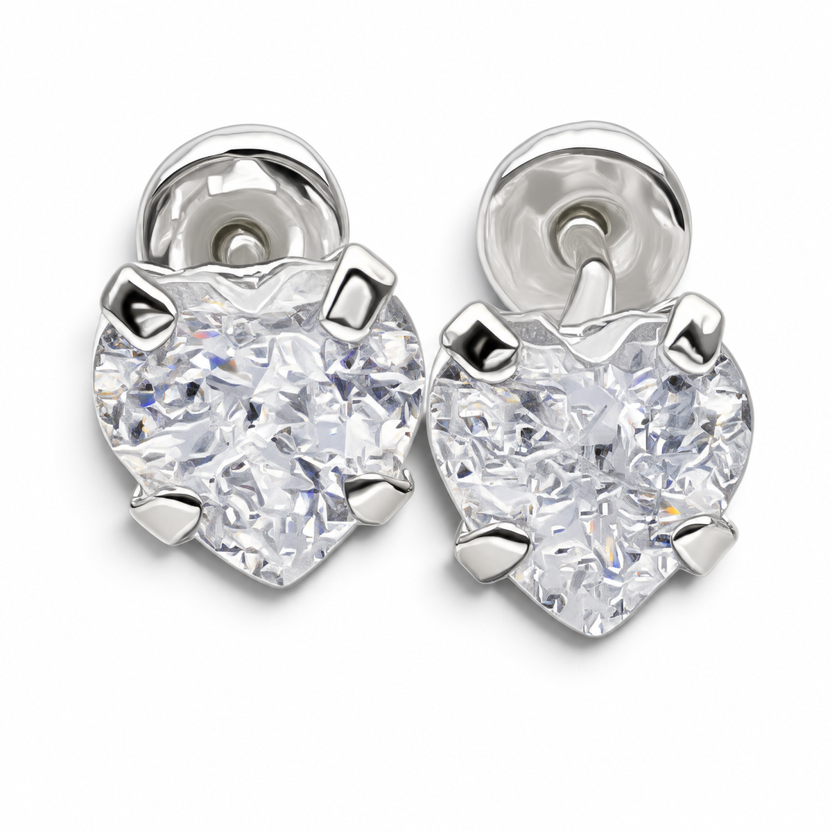 Broquel Corazon Blanco #4 Plata Ley 925