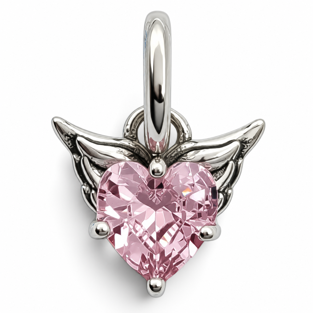 Charm Corazon Alas Plata Ley 925