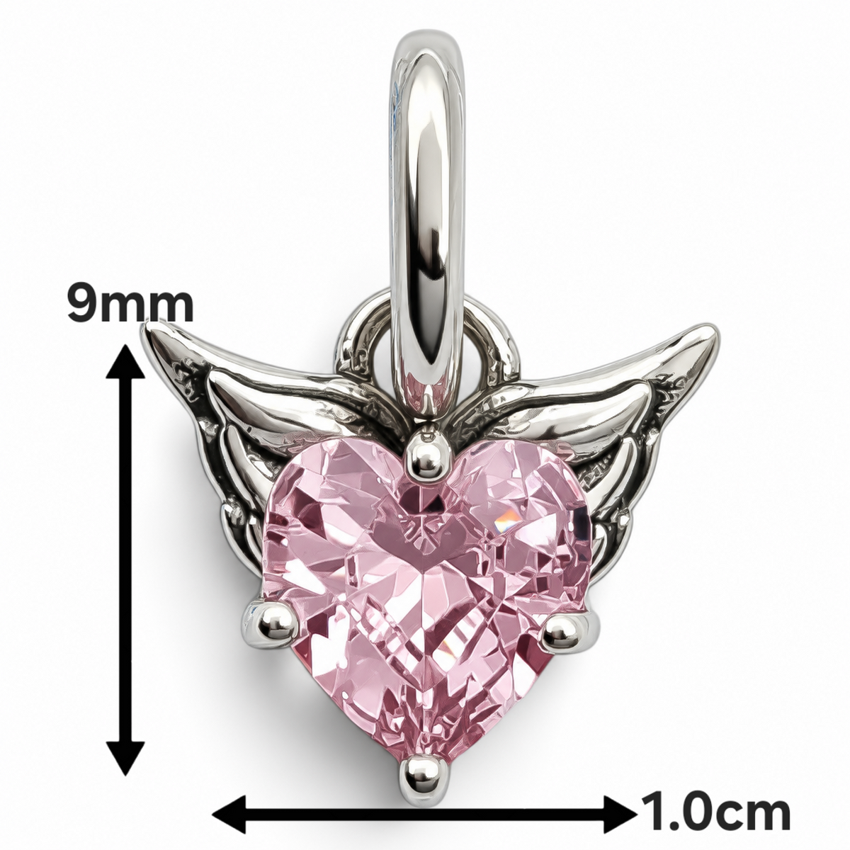 Charm Corazon Alas Plata Ley 925
