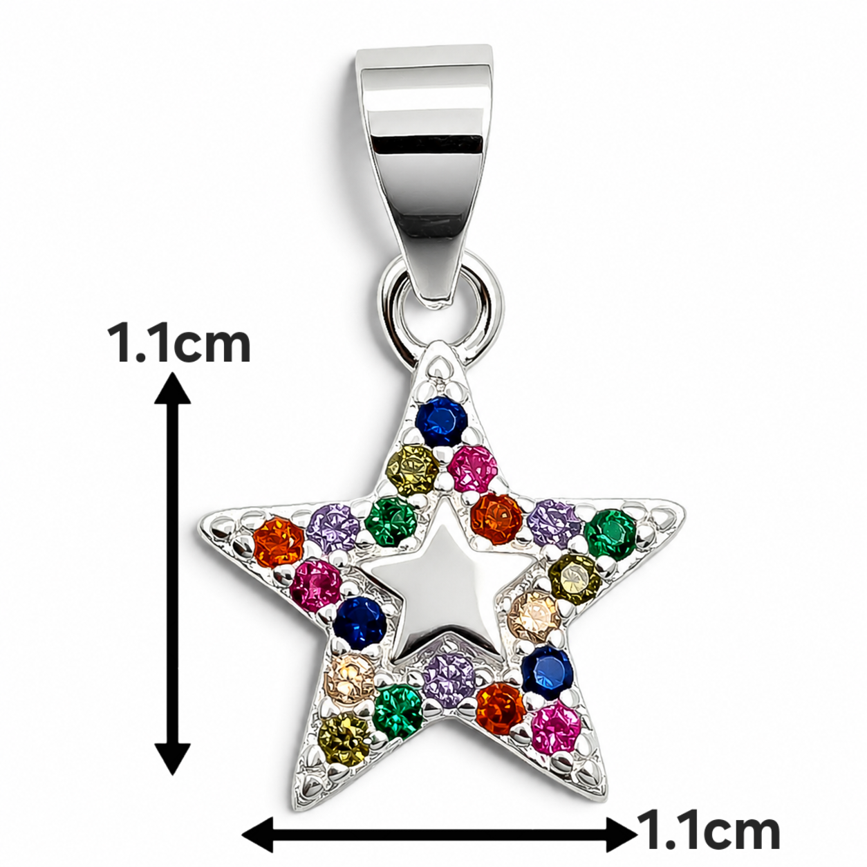Dije Estrella Multicolor Plata Ley 925