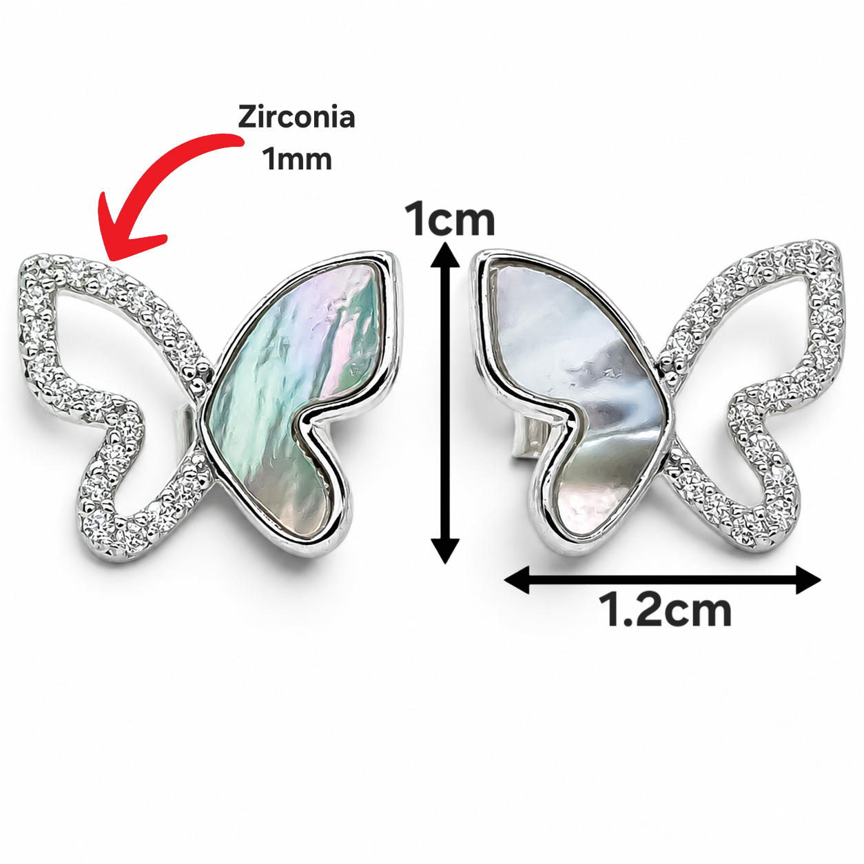 Arete Mariposa Plata Ley 925
