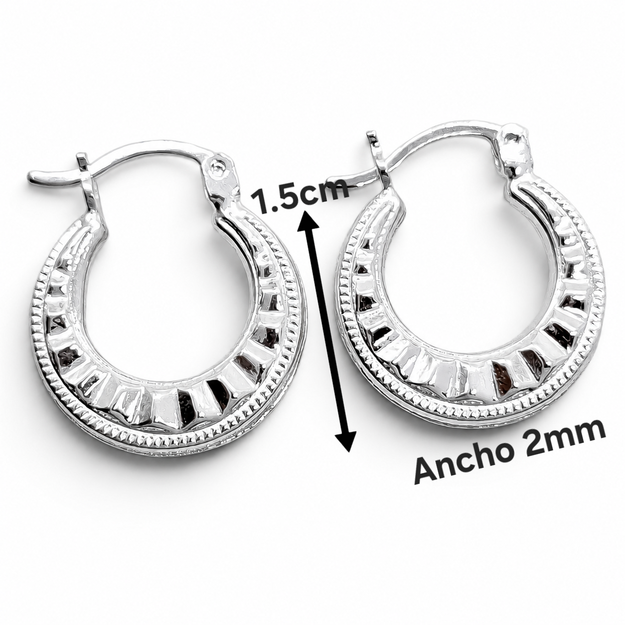 Arracada Chica Canasta Plata Ley 925