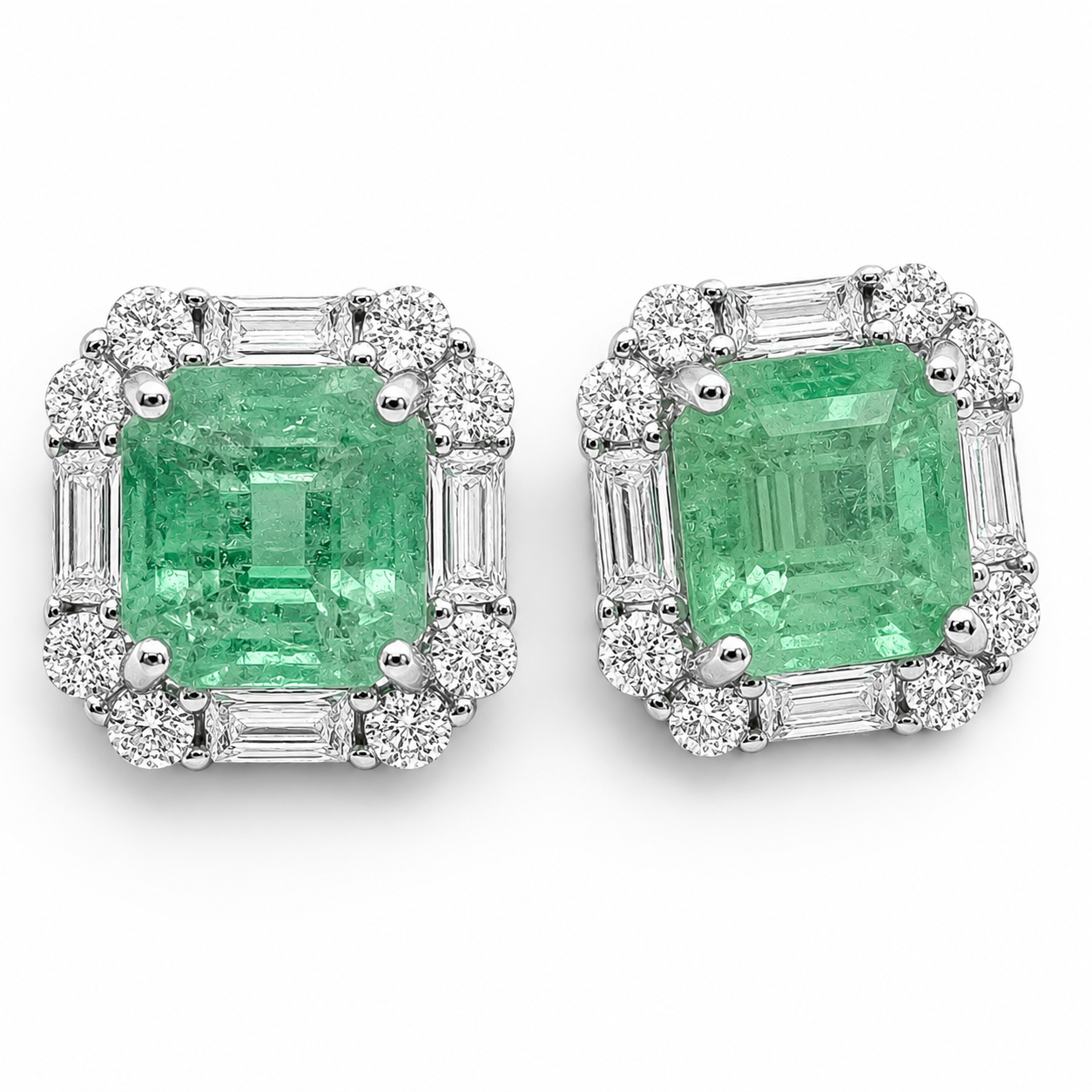 Arete Turmalina Verde Plata Ley 925