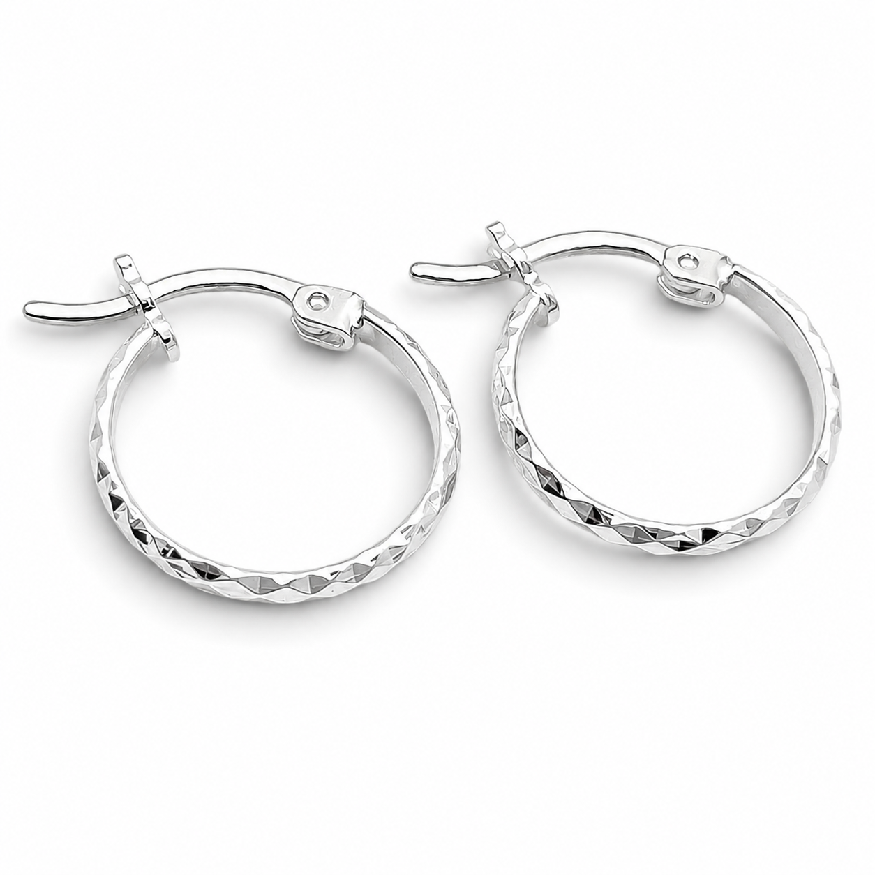 Arracada Facetada Plata Ley 925