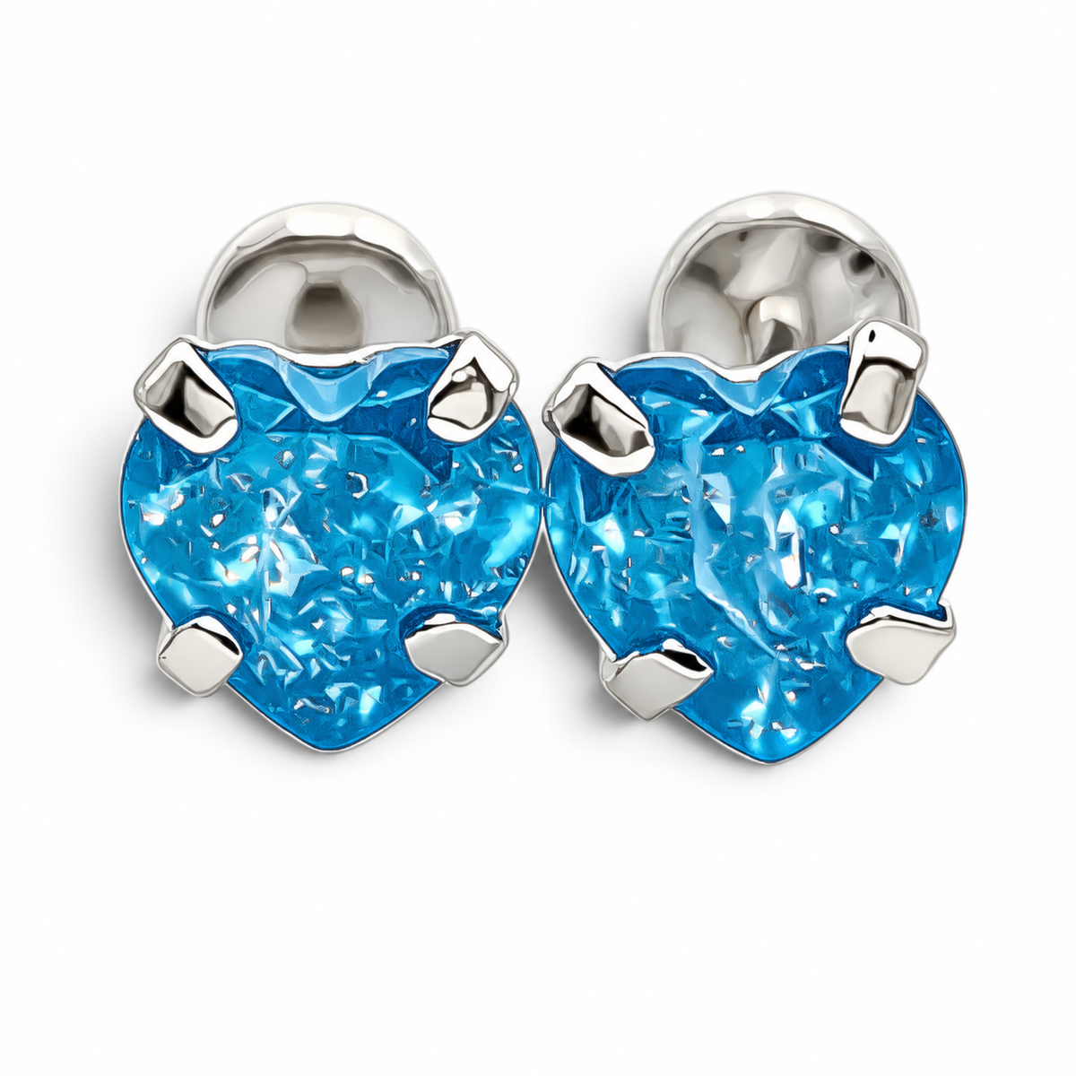 Broquel Corazon Aqua #4 Plata Ley 925